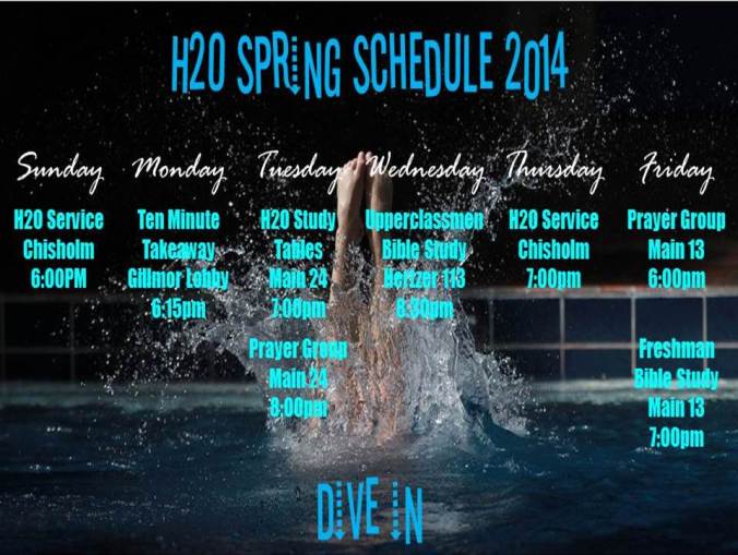 h2o spring schedule